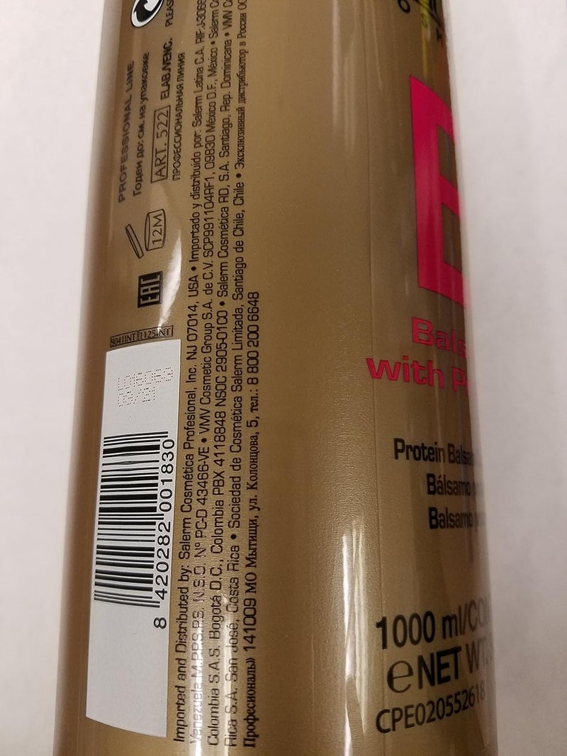 Salerm Protein Balsam Conditioner - 34.6 oz (1 Liter) for Damaged Hair - Image 2